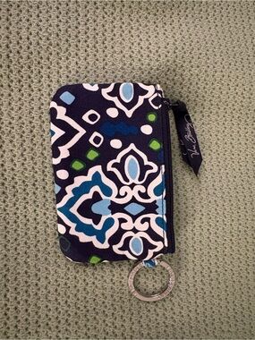 Vera Bradley Navy, Blue & Green Patterned Keyring Wristlet